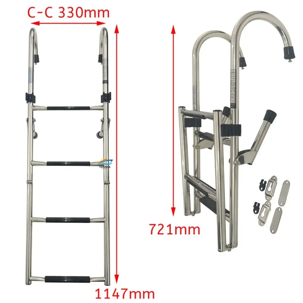 200KG Stainless Steel 304 Folding Down The Water Ladder Hook Hanging Ladder Escalators Boarding Ladder Marine Accessories
200KG Stainless Steel 304 Folding Down The Water Ladder Hook Hanging Ladder Escalators Boarding Ladder Marine Accessories