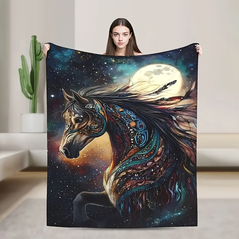 Moon And Horse Digital Print Flannel Blanket, Shawl Blanket, Soft, Warm, Lightweight, Machine Washable, All Season,Best Gift
Moon And Horse Digital Print Flannel Blanket, Shawl Blanket, Soft, Warm, Lightweight, Machine Washable, All Season,Best Gift