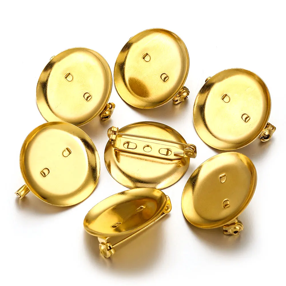 10pcs Stainless Steel Gold Plated Brooch Set Base Bezel Blank Cabochon Tray for DIY Craft Parts Material Jewelry Making Supplies
10pcs Stainless Steel Gold Plated Brooch Set Base Bezel Blank Cabochon Tray for DIY Craft Parts Material Jewelry Making Supplies
