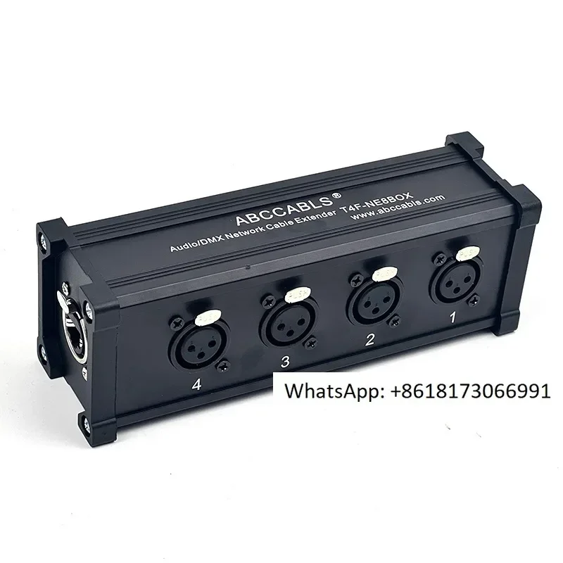 4-way XLR XLR audio transmitter to Ethernet cable extender Ethercon finished signal audio and video transmission box
4-way XLR XLR audio transmitter to Ethernet cable extender Ethercon finished signal audio and video transmission box