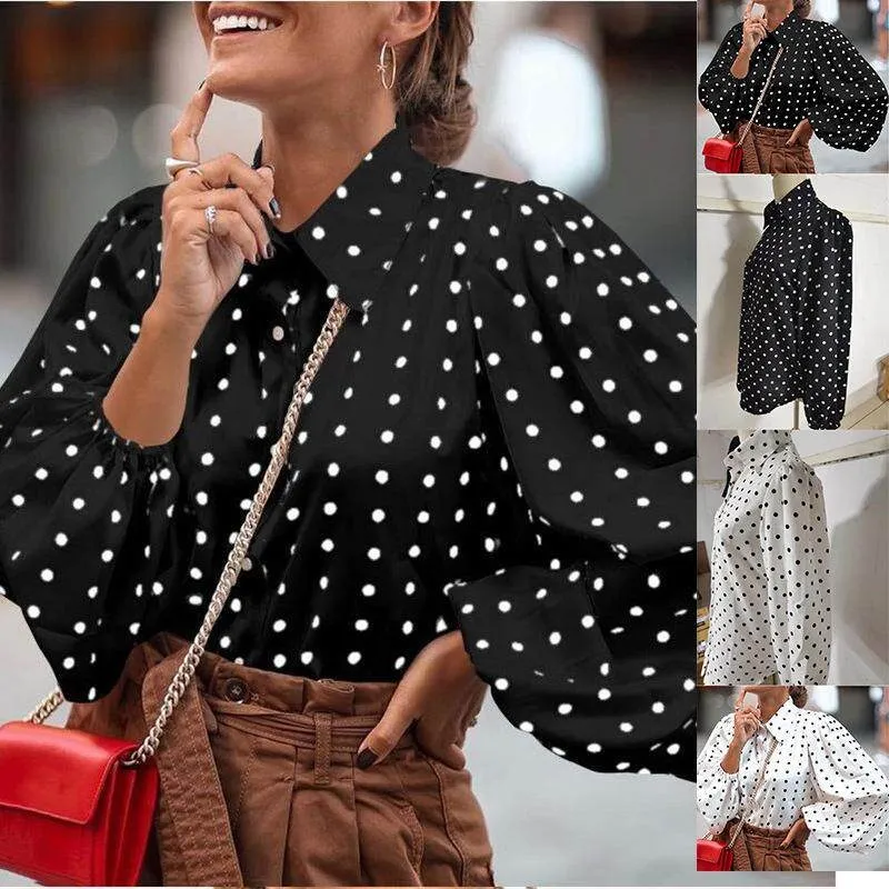 Women's Long Sleeve Polka Dot Lantern Shirt Lapel Style Other Winter Collection Resistant to Deformation Ladies' Premium Fashion
Women's Long Sleeve Polka Dot Lantern Shirt Lapel Style Other Winter Collection Resistant to Deformation Ladies' Premium Fashion