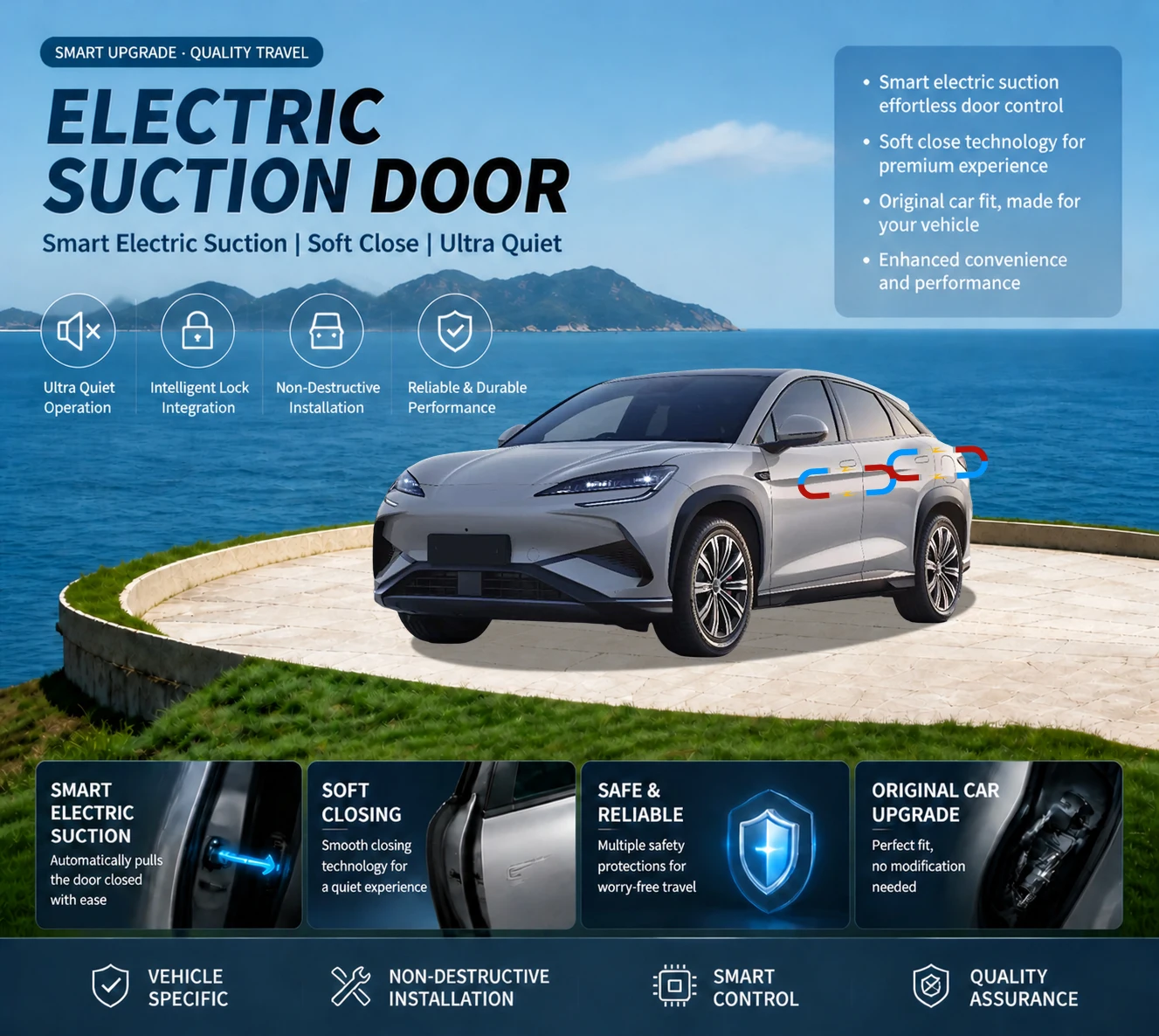 Car Specific Car Modification Auto Suction Soft Close Door Modification Parts & Accessories For BYD Seal 7 DM-i HX 2023-present
Car Specific Car Modification Auto Suction Soft Close Door Modification Parts & Accessories For BYD Seal 7 DM-i HX 2023-present