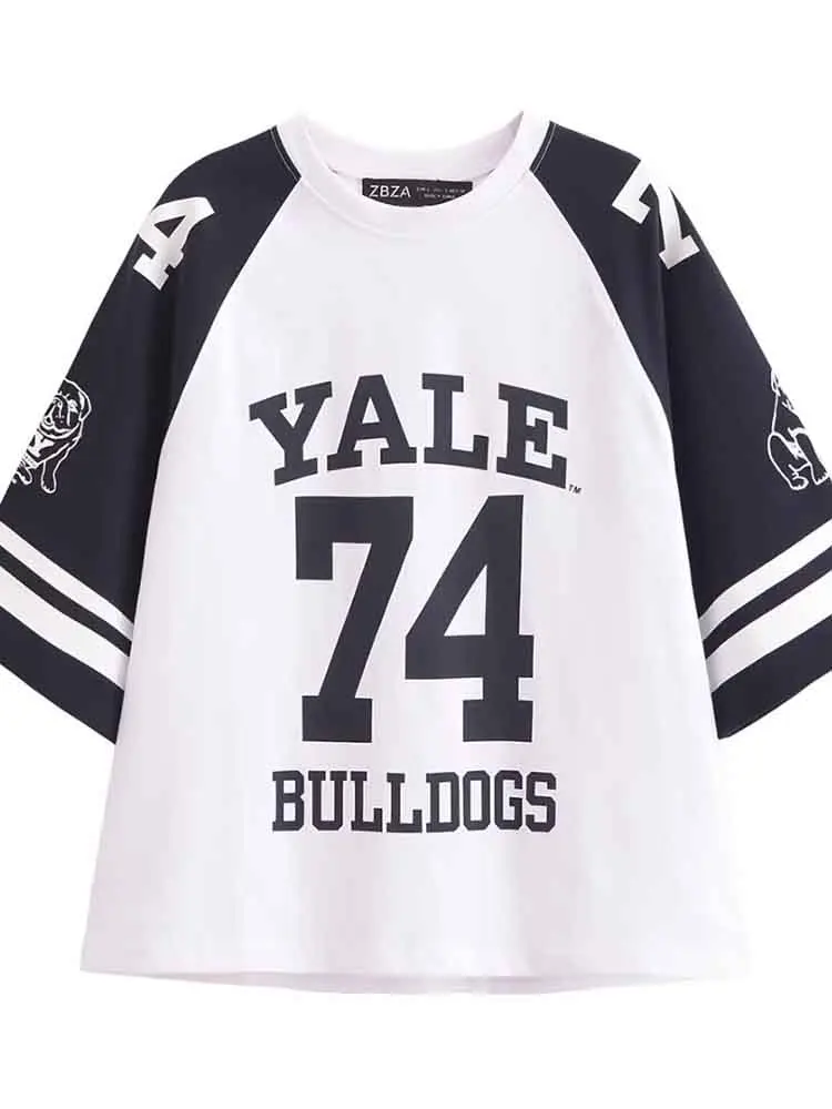 European style new arrivals Women's all-match Yale™ printed cotton loose short-sleeved round neck T-shirt
European style new arrivals Women's all-match Yale™ printed cotton loose short-sleeved round neck T-shirt
