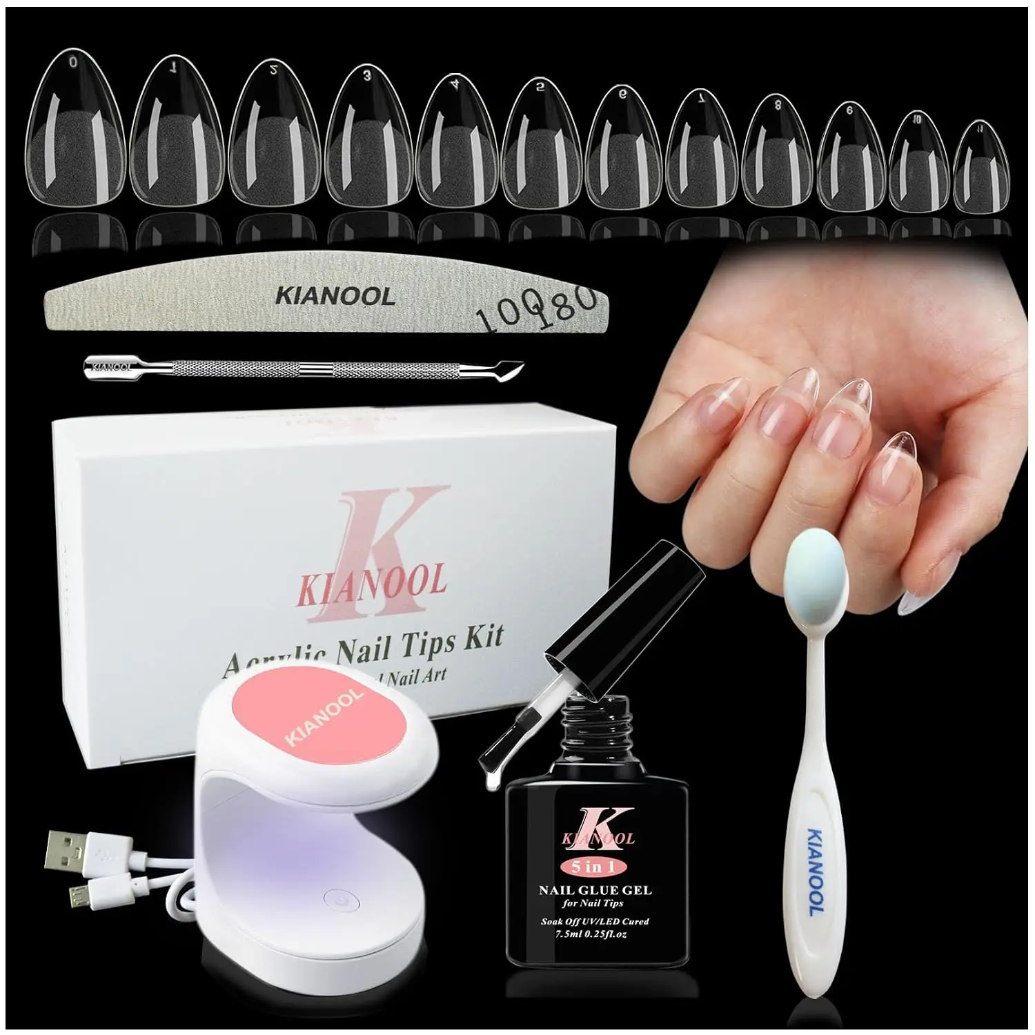 552Pcs Short Almond Gel X Nail Tips Kit with UV Lamp, 5 in 1 Glue, DIY Manicure Set for Women
552Pcs Short Almond Gel X Nail Tips Kit with UV Lamp, 5 in 1 Glue, DIY Manicure Set for Women