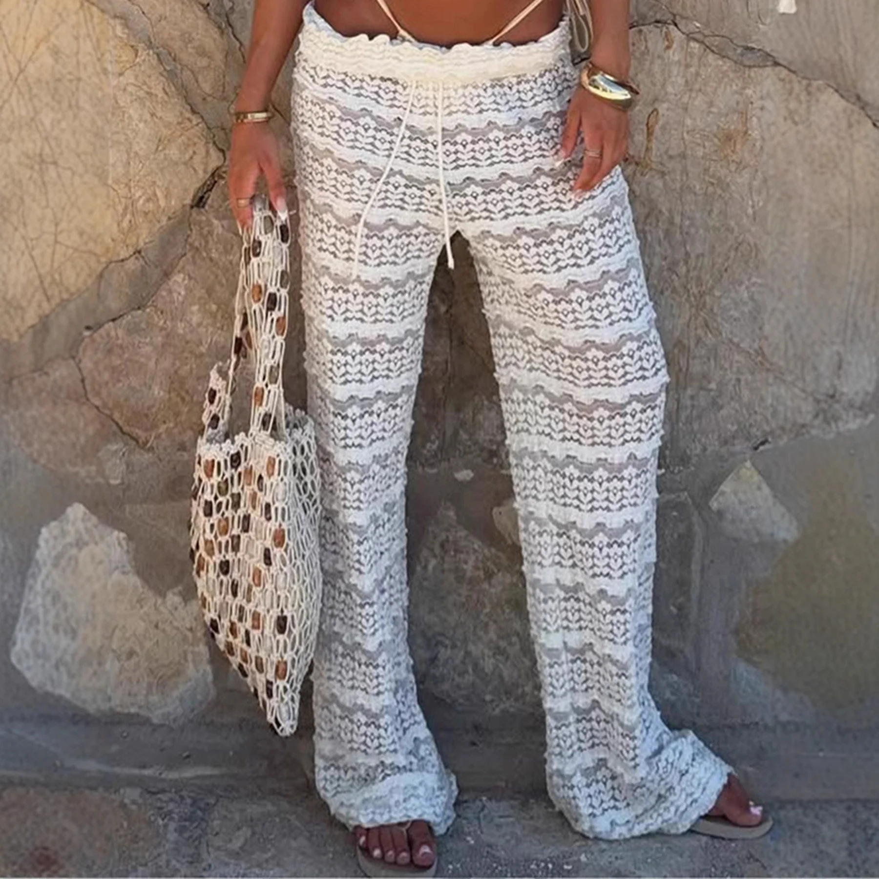 Романтичные вязаные брюки с кружевными вставками и вырезами, повседневные, прямого кроя, с завышенной талией, из трикотажной ткани, для женщин
Романтичные вязаные брюки с кружевными вставками и вырезами, повседневные, прямого кроя, с завышенной талией, из трикотажной ткани, для женщин