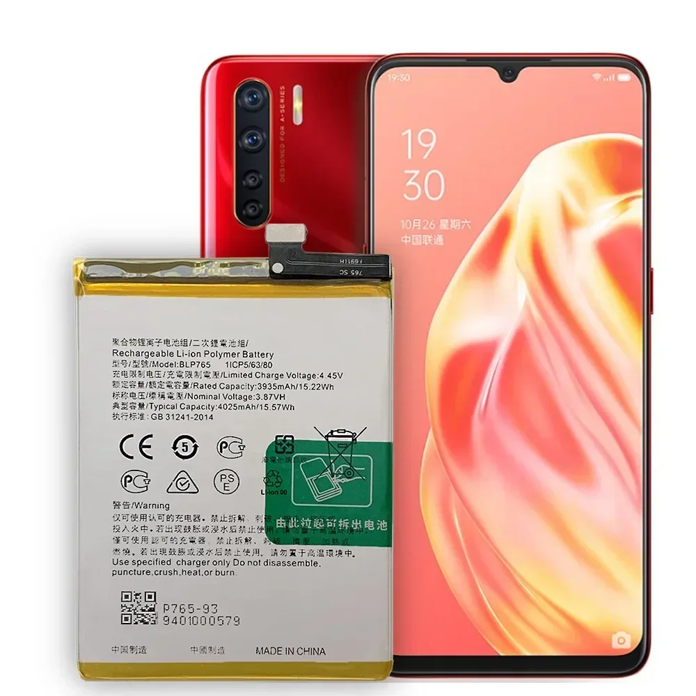 High Quality Replacement Battery For Oppo Reno3 Non Pro A91 Reno 3A F15-2020 Mobile Phone BLP765 Built-in Battery
High Quality Replacement Battery For Oppo Reno3 Non Pro A91 Reno 3A F15-2020 Mobile Phone BLP765 Built-in Battery