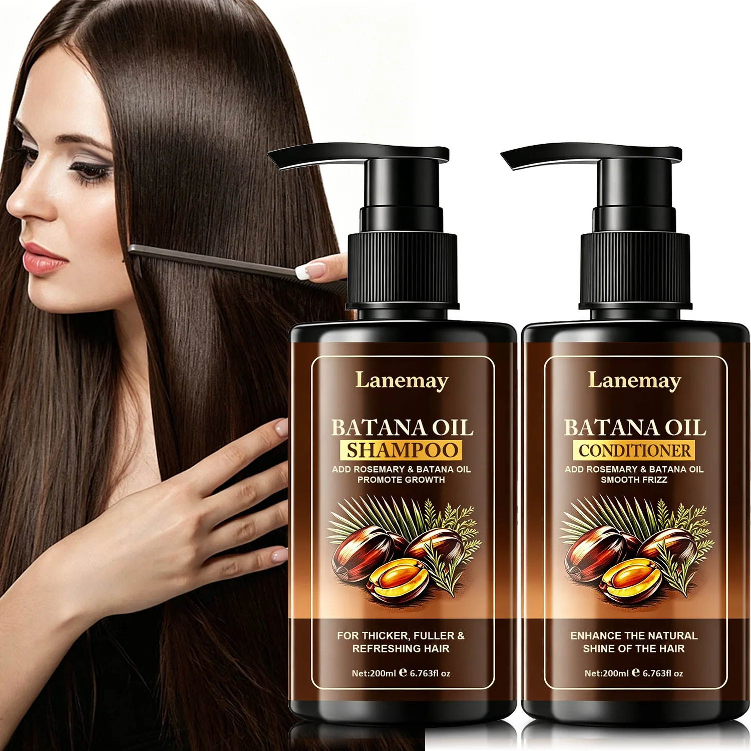 2PCS Batana Oil Shampoo & Conditioner Set – Add Rosemary & Batana Oil to Promote Hair Growth, Smooth Frizz
2PCS Batana Oil Shampoo & Conditioner Set – Add Rosemary & Batana Oil to Promote Hair Growth, Smooth Frizz