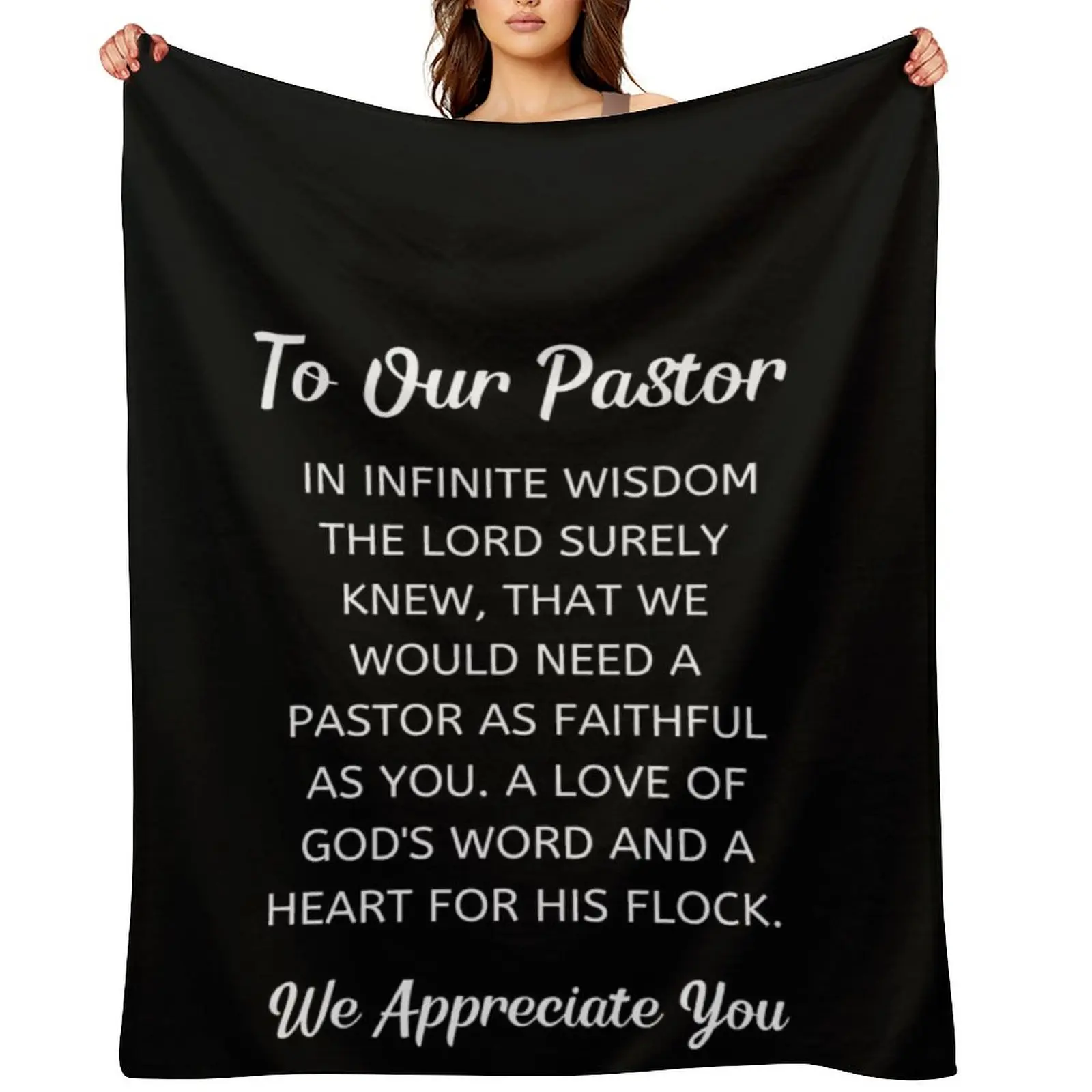 To Our Pastor - We Appreciate You Throw Blanket Soft Bed Fashionable Soft Beds Luxury Thicken Blankets
To Our Pastor - We Appreciate You Throw Blanket Soft Bed Fashionable Soft Beds Luxury Thicken Blankets