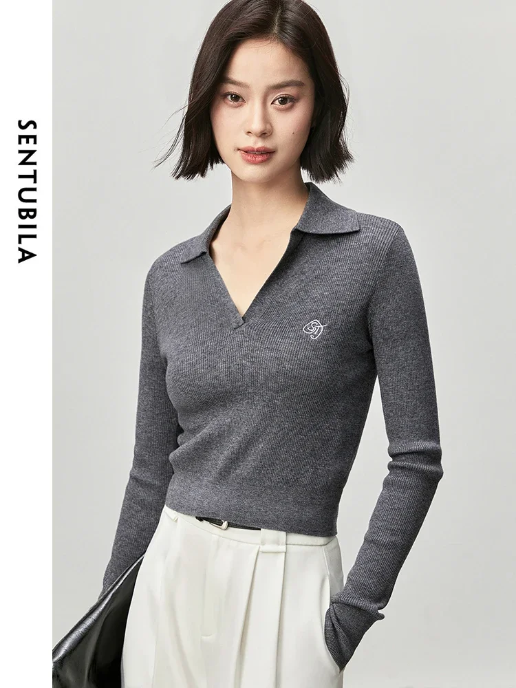 SENTUBILA Slim Fit Wool Knitted Tops Women 2025 Spring Autumn Embroidery V-neck Comfortable Solid Basic Women Clothing W43H56230
SENTUBILA Slim Fit Wool Knitted Tops Women 2025 Spring Autumn Embroidery V-neck Comfortable Solid Basic Women Clothing W43H56230
