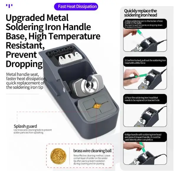 AIXUN Intelligent Soldering Station with Soldering Iron Tips, Electric Set for SMD BGA Repair, T3B, T115, T210
AIXUN Intelligent Soldering Station with Soldering Iron Tips, Electric Set for SMD BGA Repair, T3B, T115, T210
