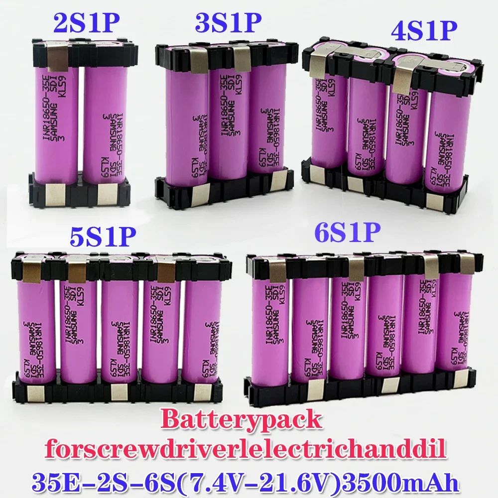 18650-35E lithium battery pack customized 7.4V~25.2V 3500mAh battery welding 2S1P-6S1P battery pack
18650-35E lithium battery pack customized 7.4V~25.2V 3500mAh battery welding 2S1P-6S1P battery pack