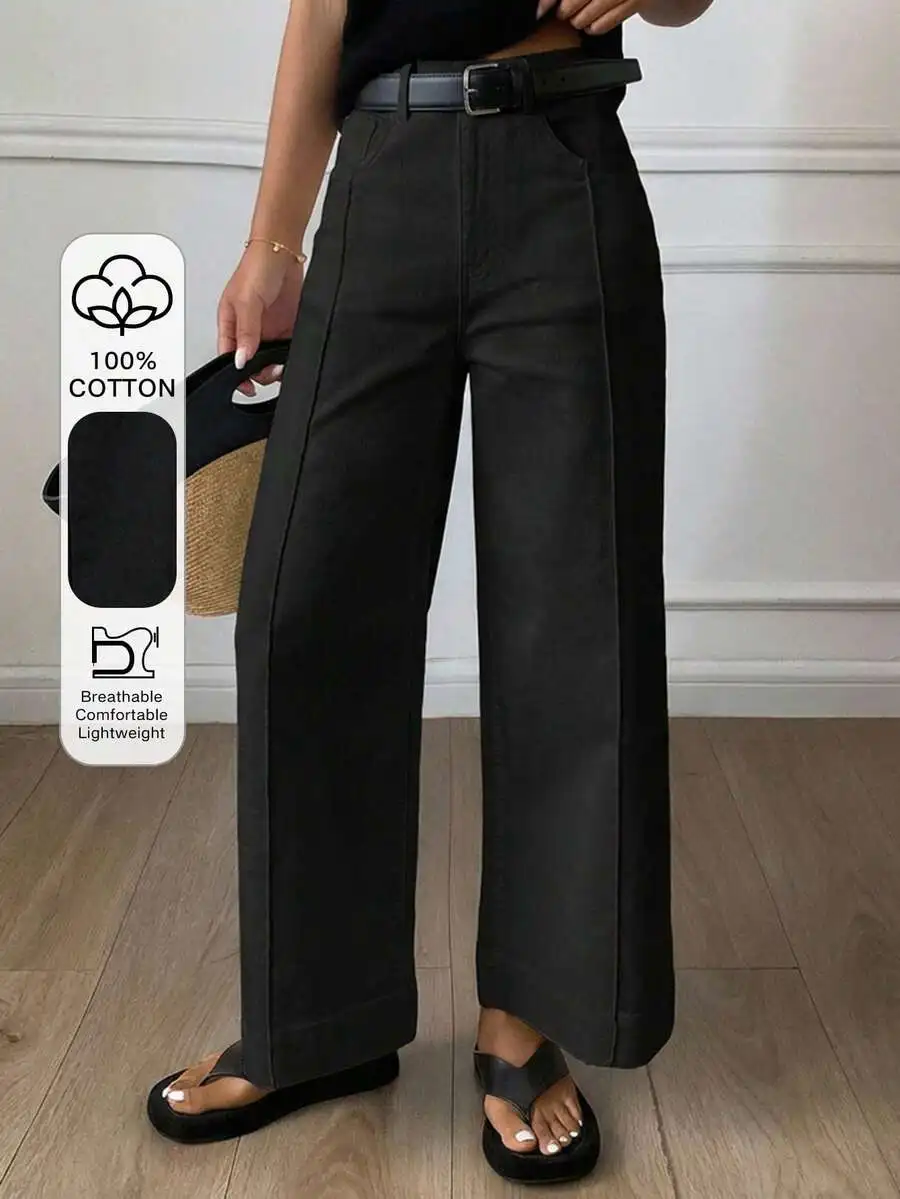 Women Loose Flare Pants With Pockets Solid Color Casual Street Style Trousers
Women Loose Flare Pants With Pockets Solid Color Casual Street Style Trousers
