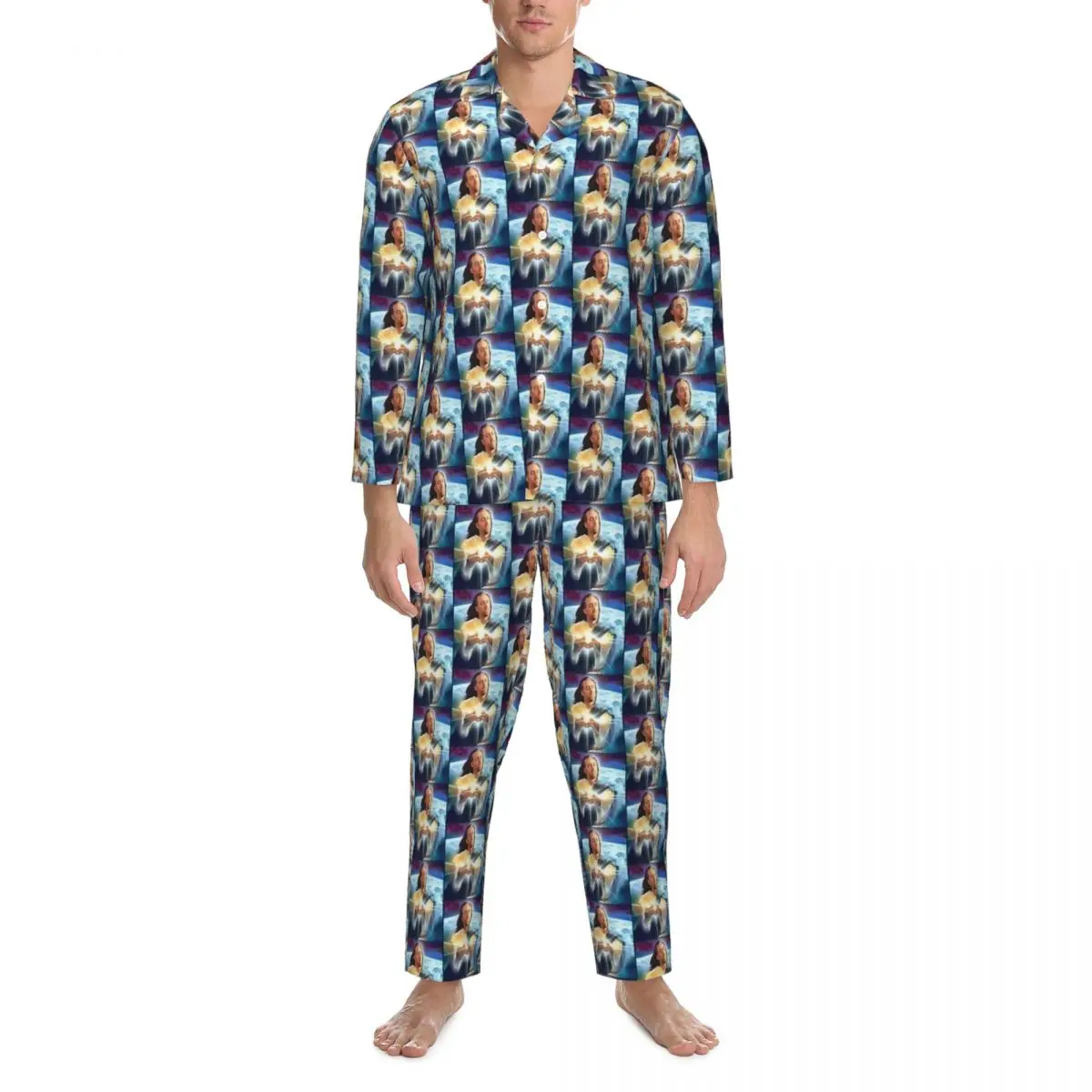 Jesus Nicholas Cage Pajama Sets Spring Kawaii Sleep Sleepwear Unisex Two Piece Vintage Oversized Design Nightwear Gift Idea
Jesus Nicholas Cage Pajama Sets Spring Kawaii Sleep Sleepwear Unisex Two Piece Vintage Oversized Design Nightwear Gift Idea
