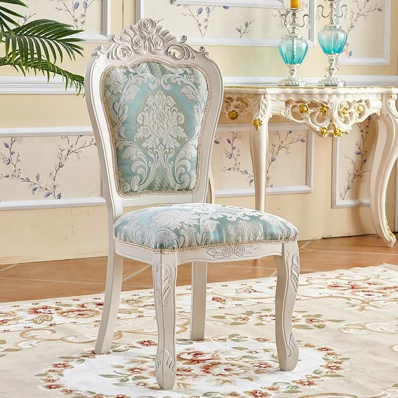 European dining chair pastoral solid wood fabric hotel dressing desk manicure backrest stool comfortable home restaurant chair
European dining chair pastoral solid wood fabric hotel dressing desk manicure backrest stool comfortable home restaurant chair