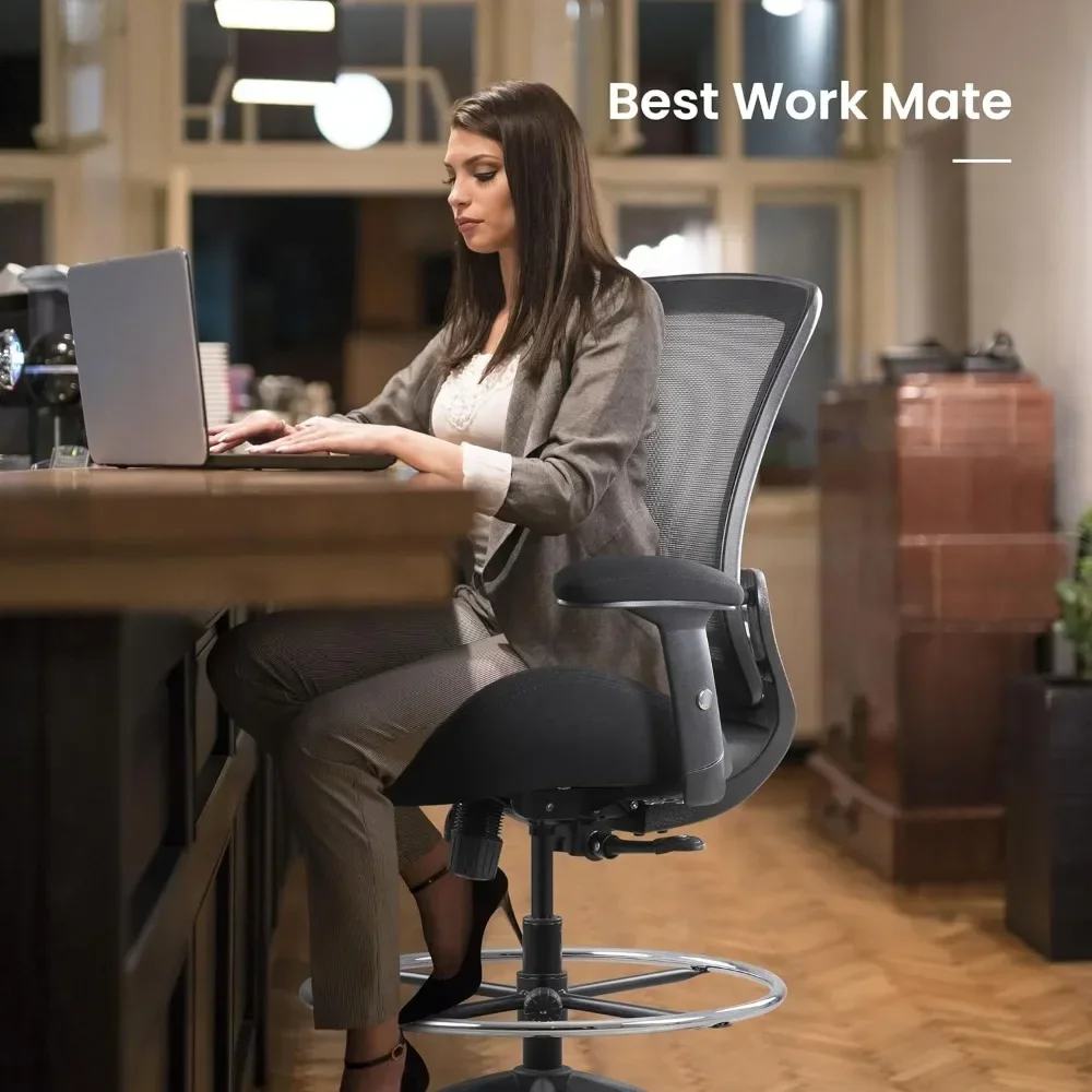400lbs Mesh Ergonomic Drafting Chair,Tall Office Chair, Standing Desk Chair,Height Adjustable Armrest,Lumbar Support,Foot Ring
400lbs Mesh Ergonomic Drafting Chair,Tall Office Chair, Standing Desk Chair,Height Adjustable Armrest,Lumbar Support,Foot Ring
