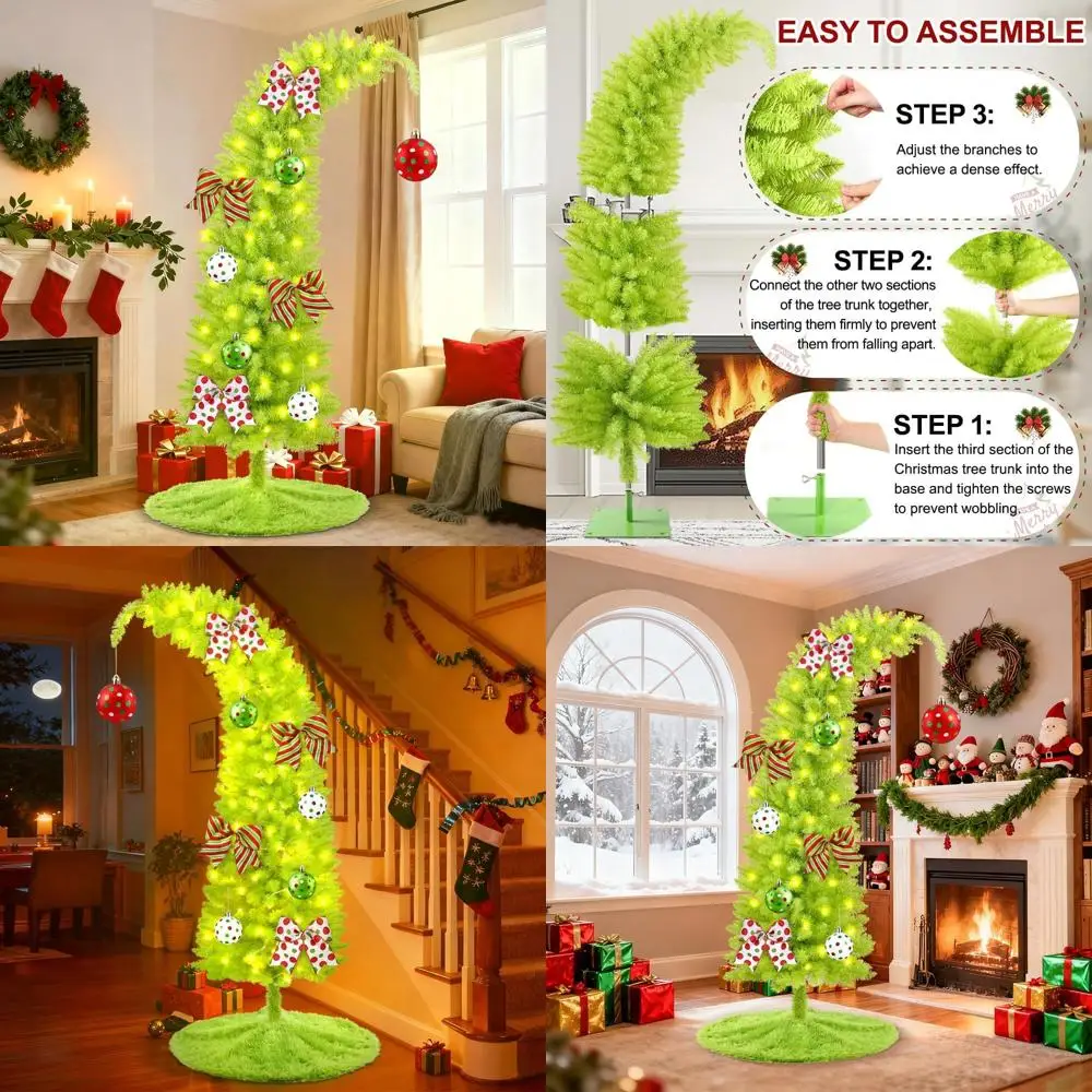 Whimsical Bendable Artificial Christmas Tree with 150 LED Lights and Green Tree Skirt, 8 Lighting Modes, Suitable for Indoor and
Whimsical Bendable Artificial Christmas Tree with 150 LED Lights and Green Tree Skirt, 8 Lighting Modes, Suitable for Indoor and