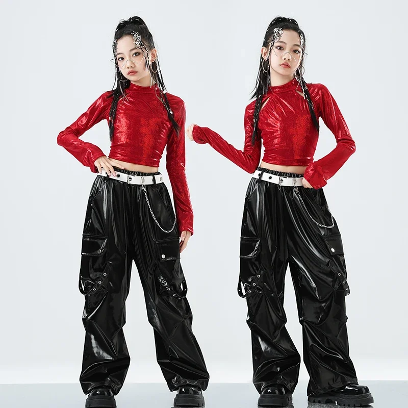 Hip Hop Girls K-pop Red Sequined Crop Top Street Dance Cargo Pants Kids Streetwear Children Jazz Girl Group Stage Clothes Sets
Hip Hop Girls K-pop Red Sequined Crop Top Street Dance Cargo Pants Kids Streetwear Children Jazz Girl Group Stage Clothes Sets