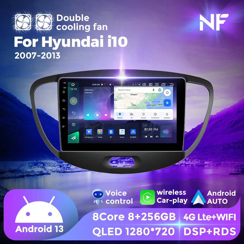 NF двойной вентилятор охлаждения Android все в одном для Hyundai i10 2007 - 2013 автомобильный радиоприемник мультимедийный плеер GPS навигатор для беспроводной Carplay bt
NF двойной вентилятор охлаждения Android все в одном для Hyundai i10 2007 - 2013 автомобильный радиоприемник мультимедийный плеер GPS навигатор для беспроводной Carplay bt