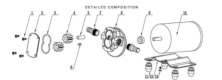 Singflo FP-12 12V Gear Pump 12 LPM 3.2 GPM Self-Priming Oil Water Pump