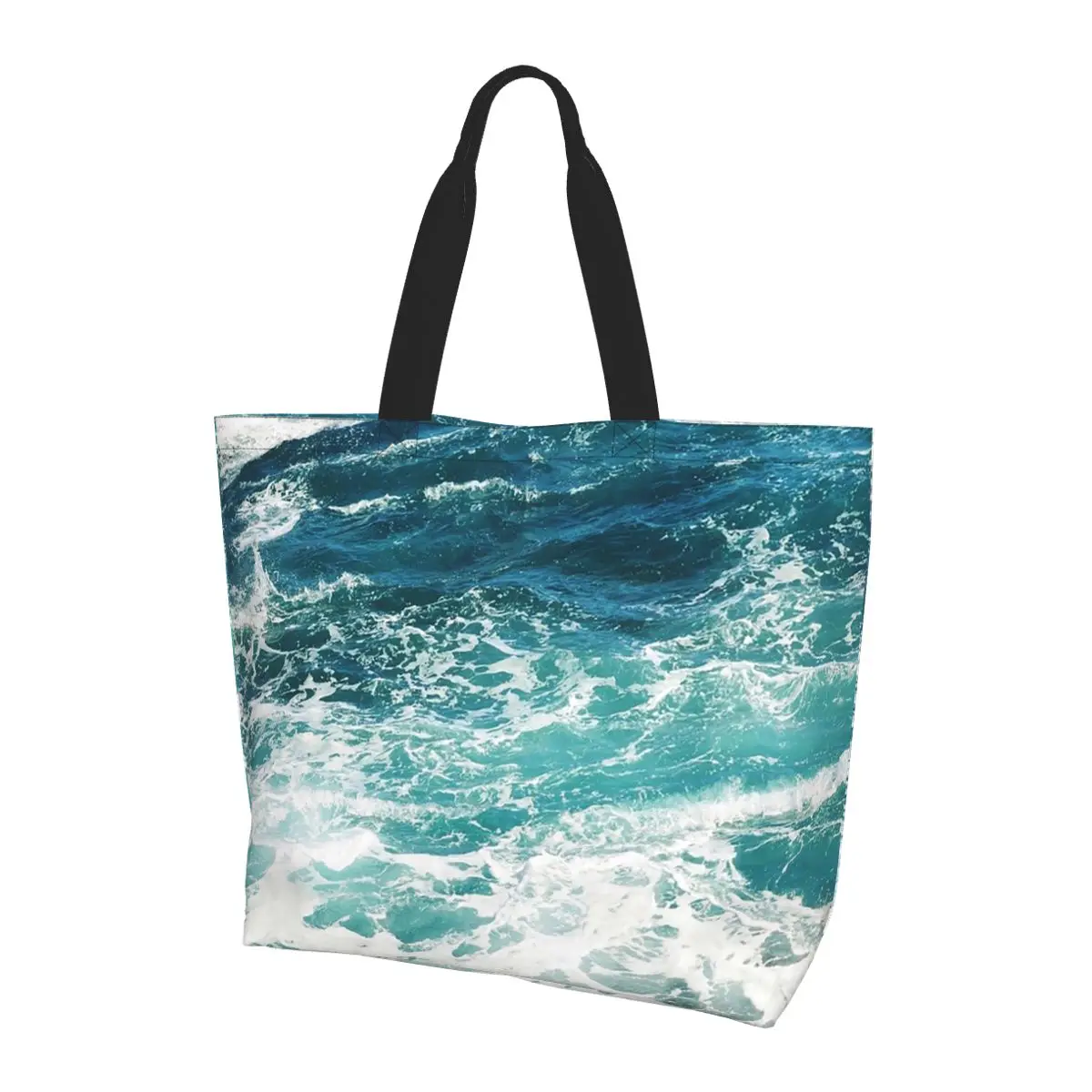 Blue Ocean Waves Shopping Tote Bag Canvas Large Capacity Shoulder Bags Shopper Grocery Handbag for Women
Blue Ocean Waves Shopping Tote Bag Canvas Large Capacity Shoulder Bags Shopper Grocery Handbag for Women