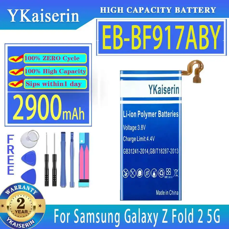 EB-BF917ABY Mobile Phone Battery Durable For Samsung Galaxy Z Fold 2 Fold2 5G SM-F916 Premium Replacement 2900mAh
EB-BF917ABY Mobile Phone Battery Durable For Samsung Galaxy Z Fold 2 Fold2 5G SM-F916 Premium Replacement 2900mAh