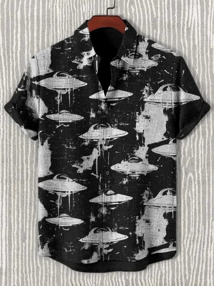 Men's Short Sleeve Shirt Hawaiian UFO Camouflage Style Print Summer Tops Blouse Casual Button Down Harajuku Breathable Tunics
Men's Short Sleeve Shirt Hawaiian UFO Camouflage Style Print Summer Tops Blouse Casual Button Down Harajuku Breathable Tunics