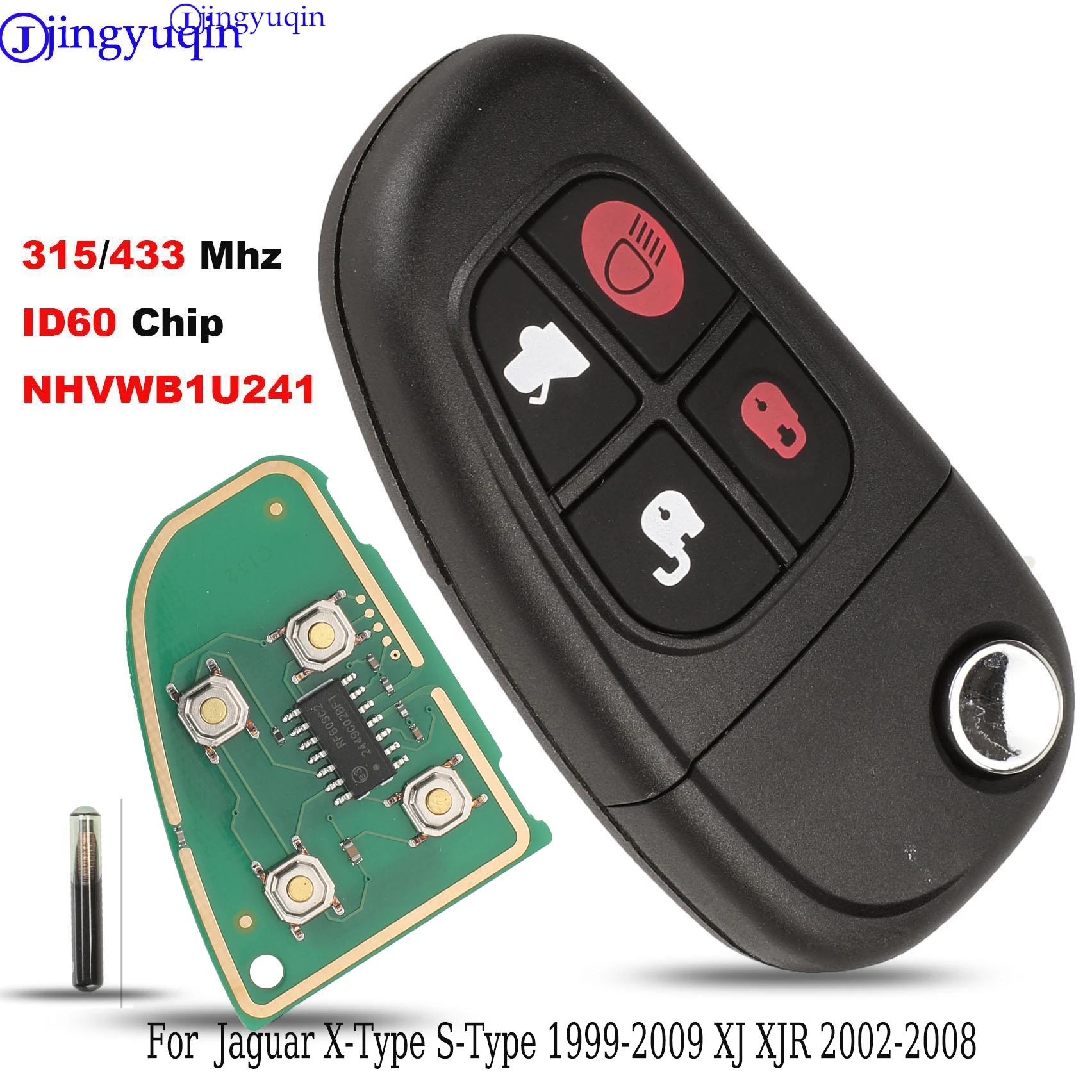 jingyuqin Car Auto Flip Remote Key For Jaguar X-Type S-Type 1999-2009 XJ XJR 2002-2008 315/433MHz with 4D60 chip
jingyuqin Car Auto Flip Remote Key For Jaguar X-Type S-Type 1999-2009 XJ XJR 2002-2008 315/433MHz with 4D60 chip