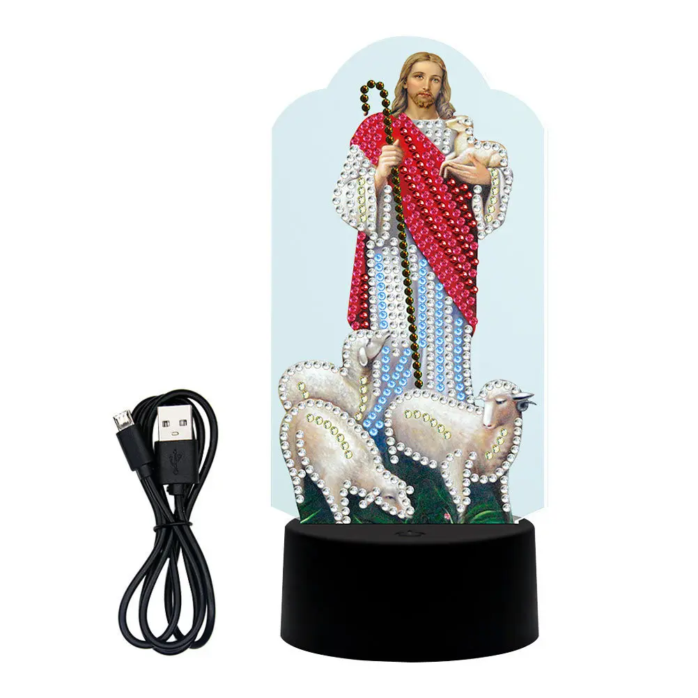 Rhinestone Painting Lamp Religious Desktop Light USB Night Colored Diamond Table Christian
Rhinestone Painting Lamp Religious Desktop Light USB Night Colored Diamond Table Christian