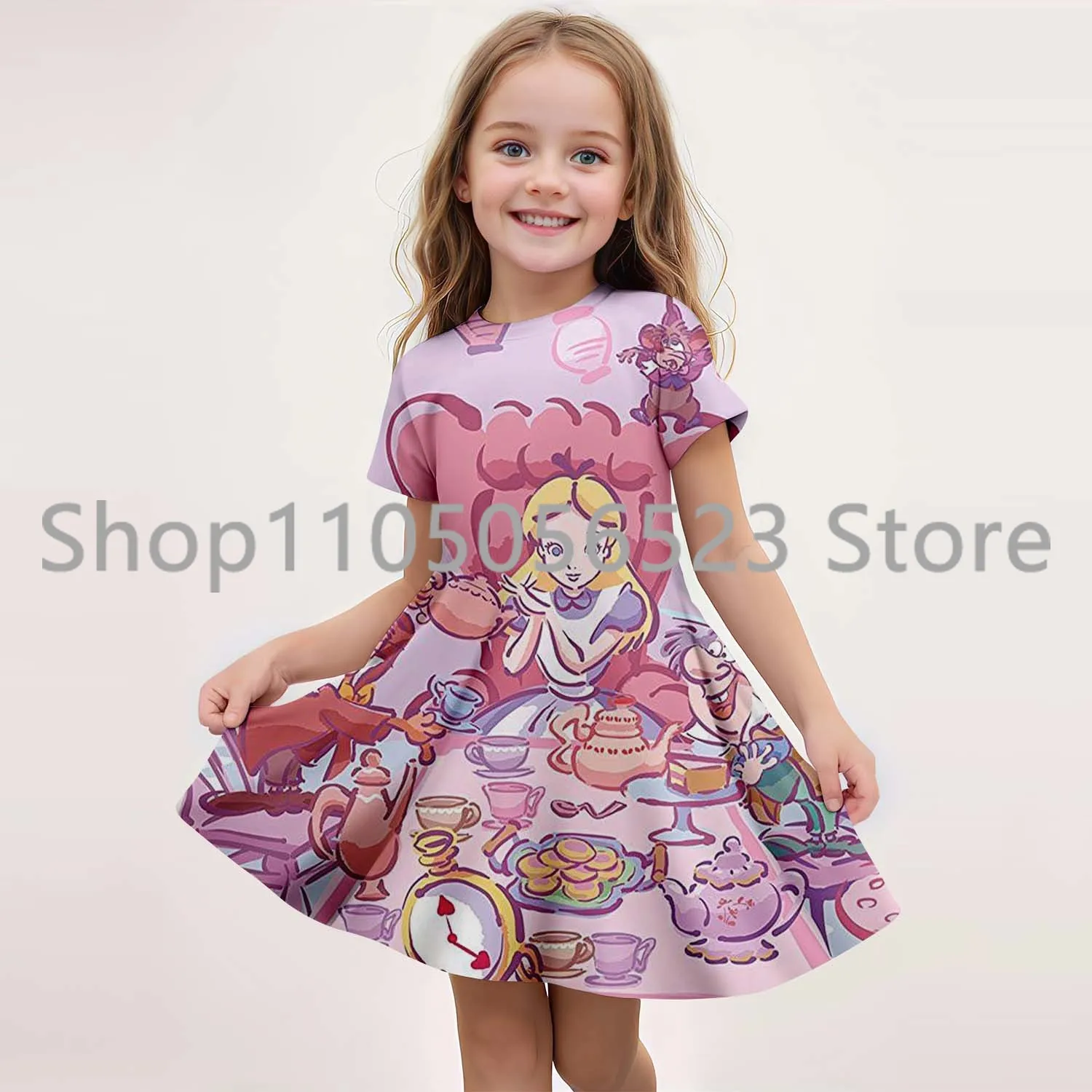MINISO New Summer Girls Dress Fashion Cartoon Cute Alice in Winderland 3D Printing Dress Kid Short Sleeve Princess Clothing
MINISO New Summer Girls Dress Fashion Cartoon Cute Alice in Winderland 3D Printing Dress Kid Short Sleeve Princess Clothing