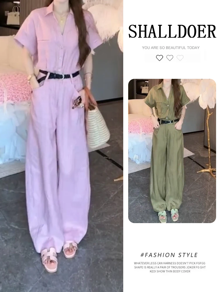 Summer 2026 High Waist Leg Jumpsuit Women's Fashion Casual Breathable Slimming Elegant Simple Style Two-Piece Set
Summer 2026 High Waist Leg Jumpsuit Women's Fashion Casual Breathable Slimming Elegant Simple Style Two-Piece Set