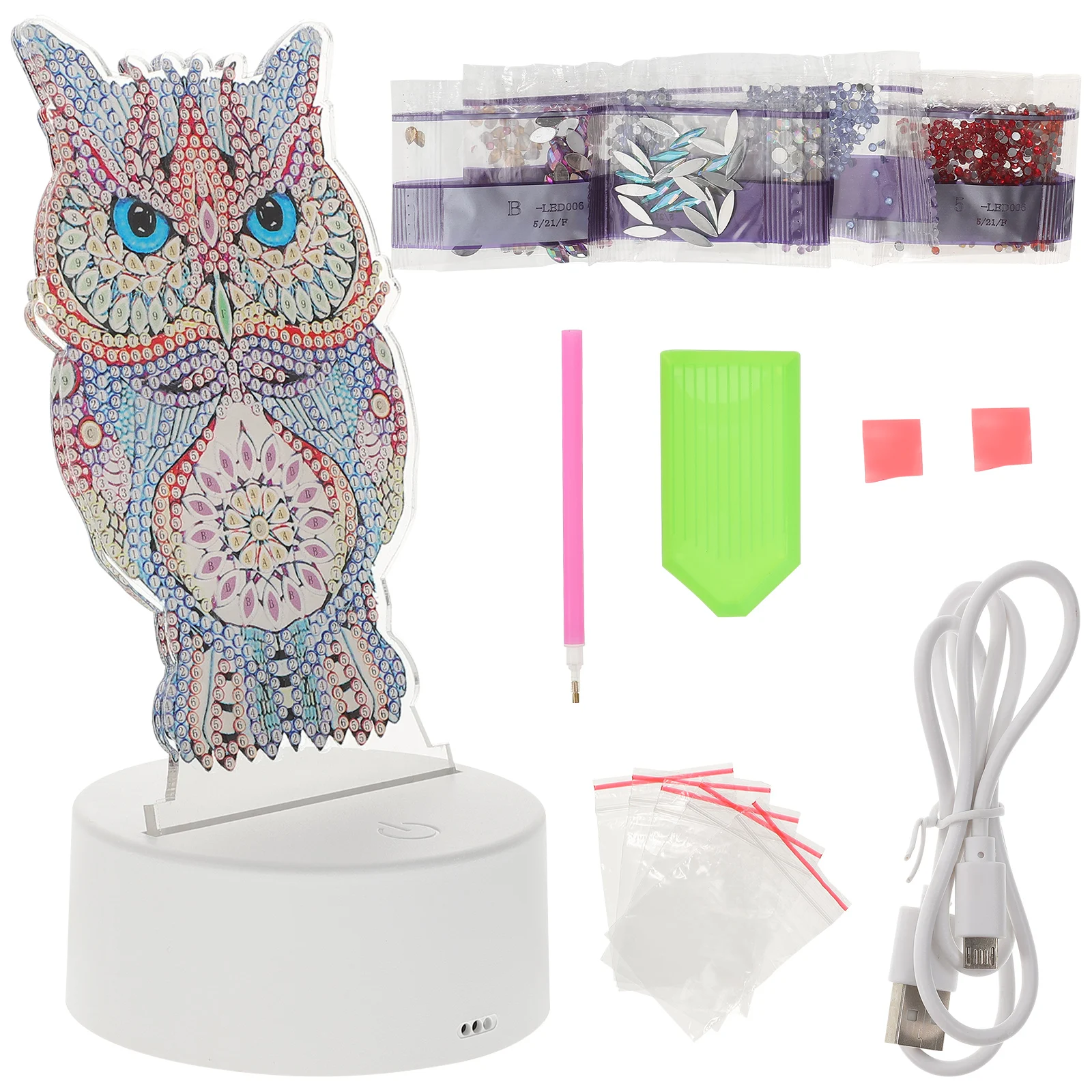 LED Diamond Lamp Owl Shape High Quality Material Night Light Decorative Desk Lamp DIY Puzzle Bedroom Restaurant Office Home
LED Diamond Lamp Owl Shape High Quality Material Night Light Decorative Desk Lamp DIY Puzzle Bedroom Restaurant Office Home