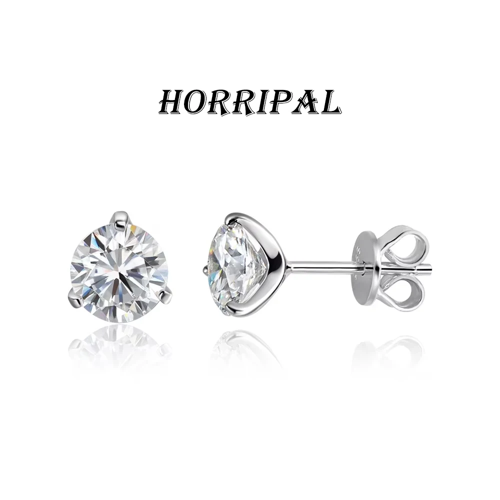 HORRIPAL 0.3-2CT D VVS1 Round Cut Moissanite Earrings for Women 925 Sterling Silver GRA Timeless Classics Shiny Fashion Jewelry
HORRIPAL 0.3-2CT D VVS1 Round Cut Moissanite Earrings for Women 925 Sterling Silver GRA Timeless Classics Shiny Fashion Jewelry