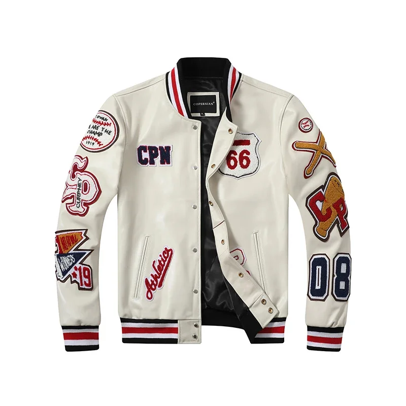 Top-Layer New Cowhide Soft Calfskin Multi-Label Embroidery Leather Jacket Men's Short Motorcycle Stand-Up Collar Top Fashion
Top-Layer New Cowhide Soft Calfskin Multi-Label Embroidery Leather Jacket Men's Short Motorcycle Stand-Up Collar Top Fashion