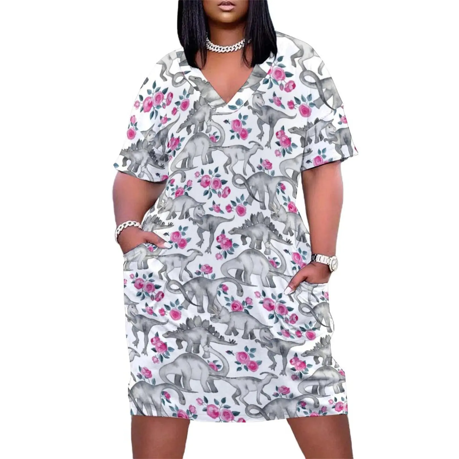 Dinosaurs and Roses – white Loose Pocket Dress summer dresses womens 2024 summer clothes
Dinosaurs and Roses – white Loose Pocket Dress summer dresses womens 2024 summer clothes