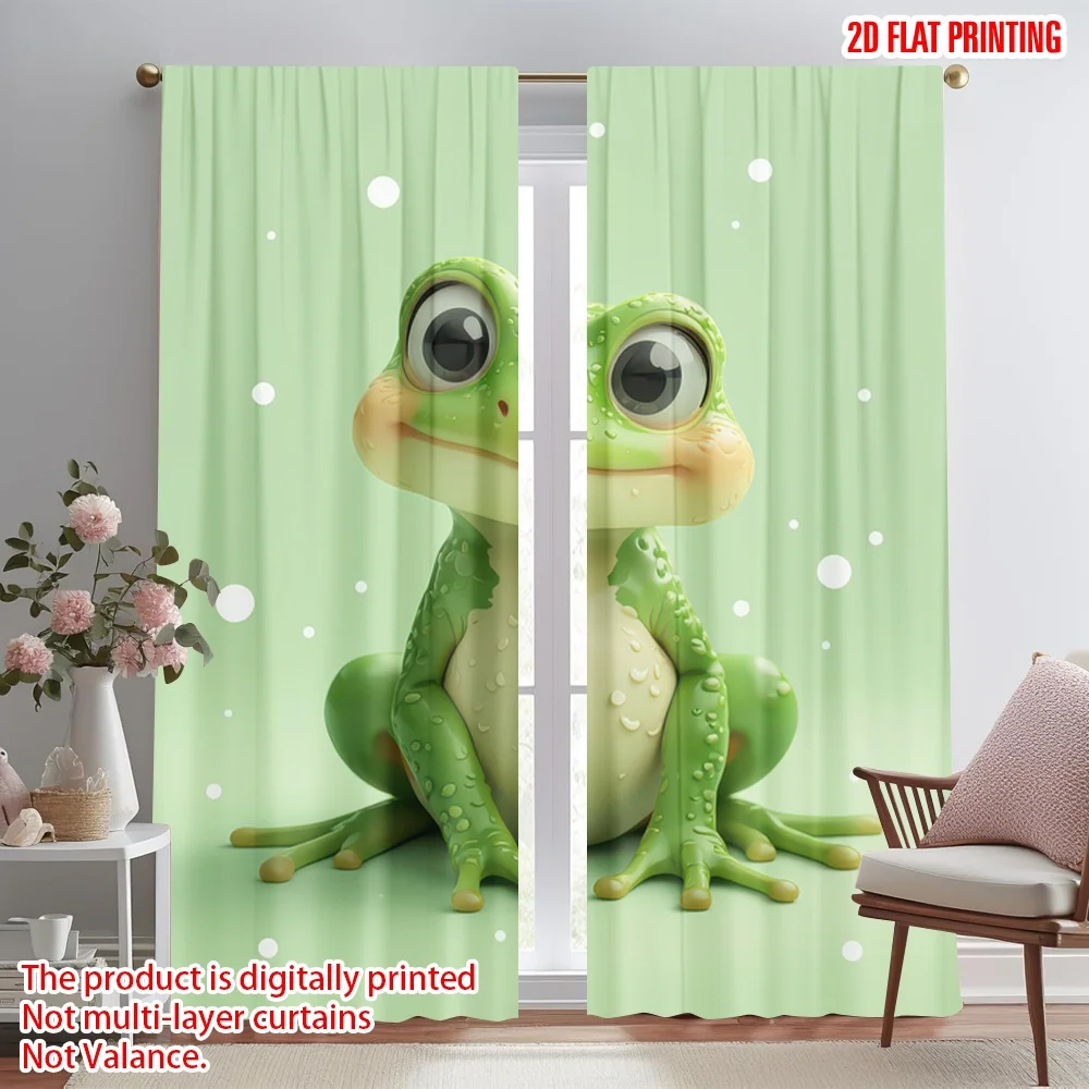 2D flat printing 2pcs Drapes Cute Green Frog Digital Printed Polyester Drapes Family Party Decoration Perfect for New Year and
2D flat printing 2pcs Drapes Cute Green Frog Digital Printed Polyester Drapes Family Party Decoration Perfect for New Year and