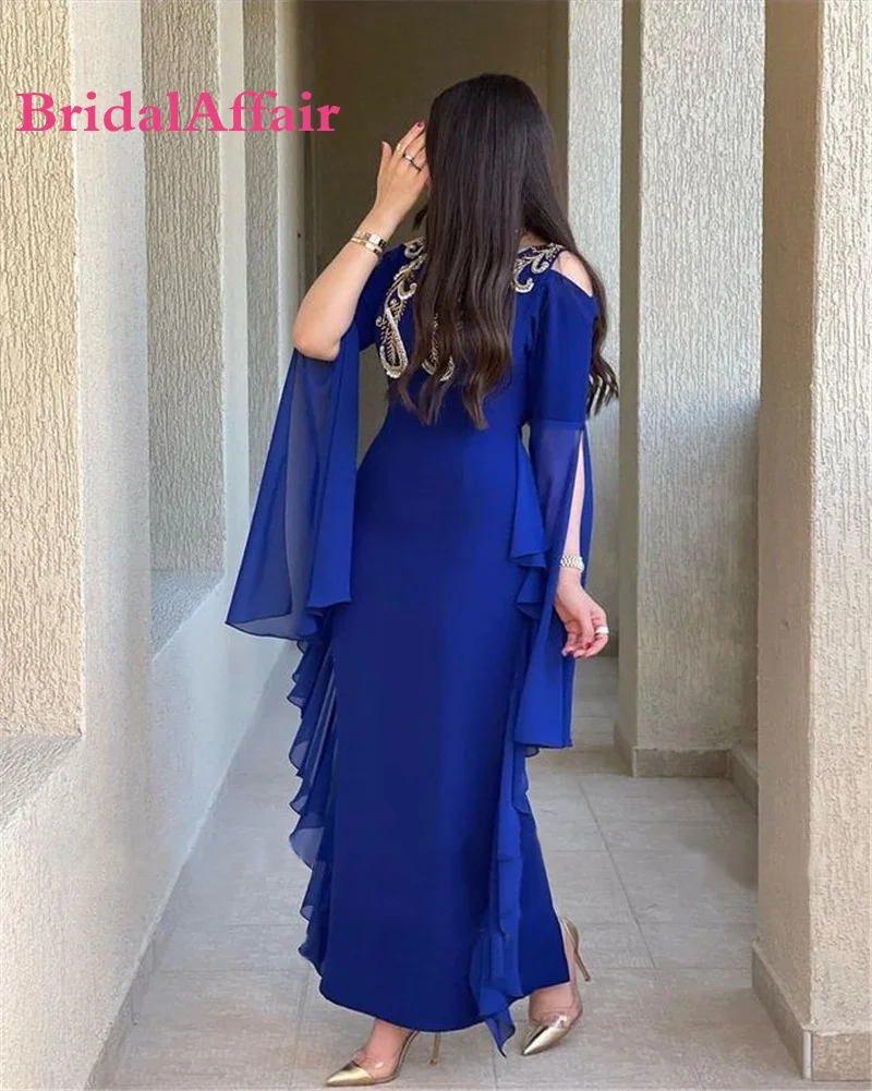 BridalAffair Royal Blue Chiffon Long Sleeves Ankle Length Evening Dresses Applique Embroidery V Neck Women Formal Prom Dress
BridalAffair Royal Blue Chiffon Long Sleeves Ankle Length Evening Dresses Applique Embroidery V Neck Women Formal Prom Dress