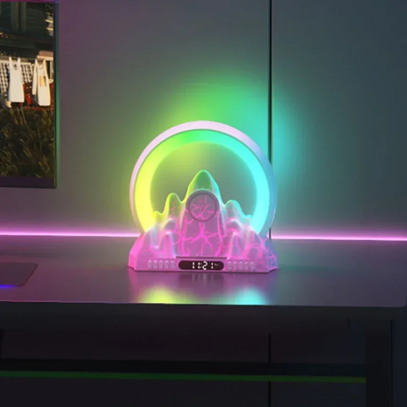 Sunrise Radio Digital Clock Bedside with Bluetooth Speaker Ambient Light Ornaments Table Alarm Clock for Home Office Decoration
Sunrise Radio Digital Clock Bedside with Bluetooth Speaker Ambient Light Ornaments Table Alarm Clock for Home Office Decoration