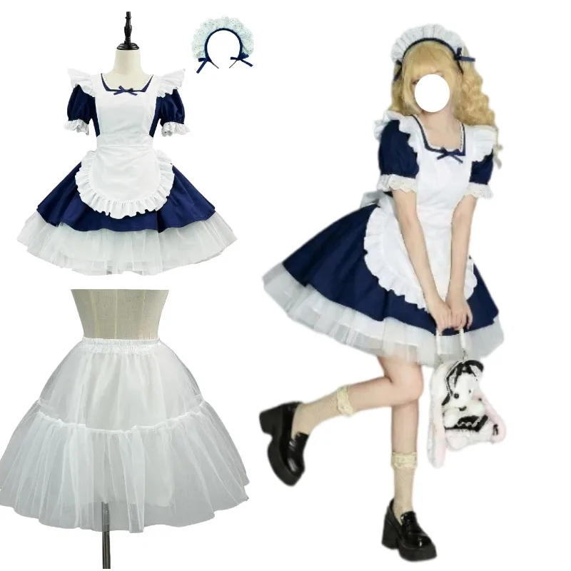Blue Classical Lolita Maid Cosplay Costume Square Neck Dress with Apron Set for Summer Comic-Con Halloween Carnival Wear
Blue Classical Lolita Maid Cosplay Costume Square Neck Dress with Apron Set for Summer Comic-Con Halloween Carnival Wear