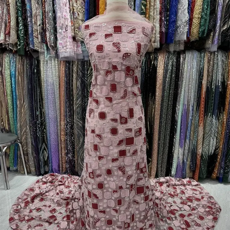 Wholesale High Quality African French Beaded Lace Fabric 2025 Sewing Sequins Embroidery Nigeria Lace Fabric for Party Dresses
Wholesale High Quality African French Beaded Lace Fabric 2025 Sewing Sequins Embroidery Nigeria Lace Fabric for Party Dresses