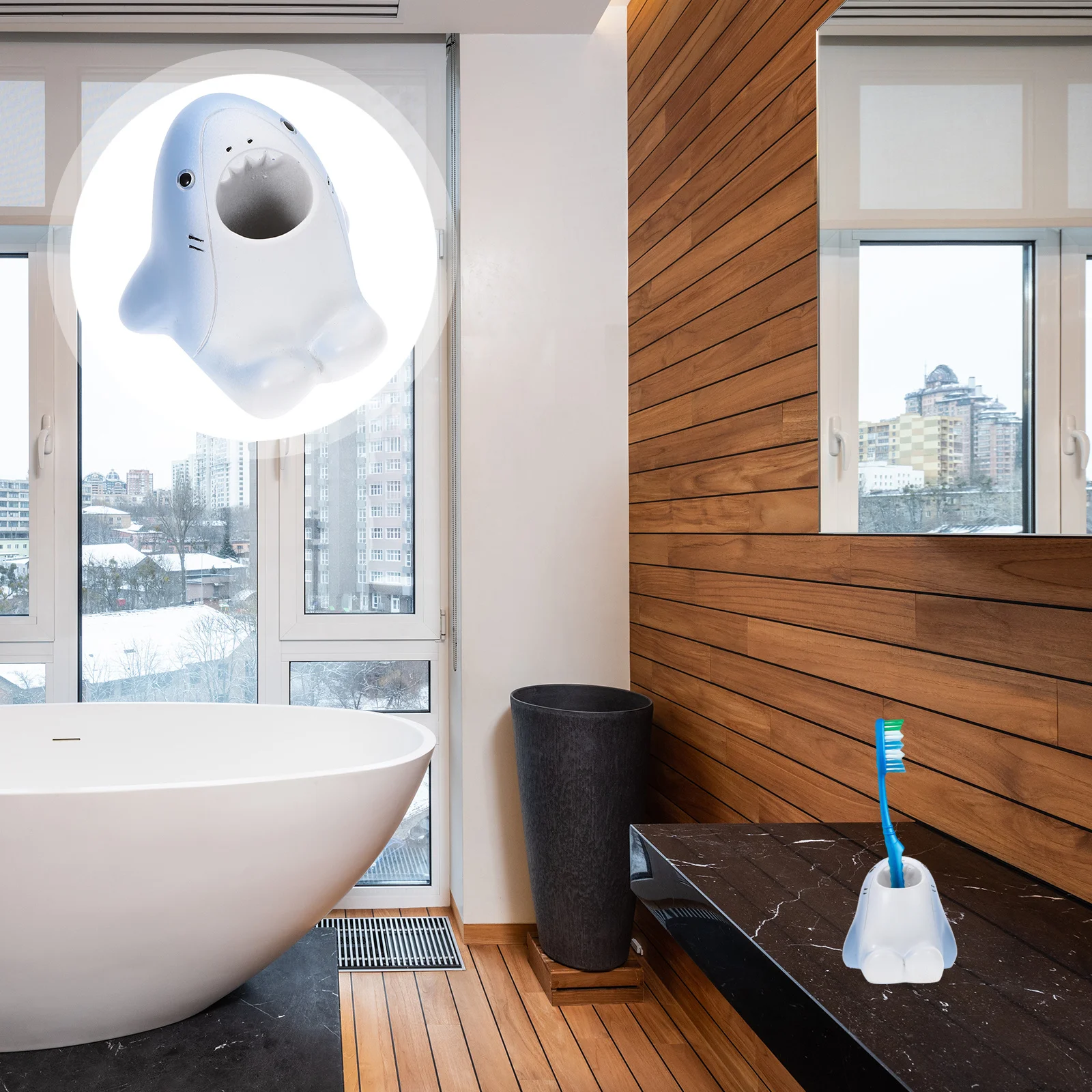 Resin Shark Shape Toothbrush Holder Cartoon Bathroom Organizer Desktop Toothbrush Pot Makeup Brush Container Pen Holder Sundries
Resin Shark Shape Toothbrush Holder Cartoon Bathroom Organizer Desktop Toothbrush Pot Makeup Brush Container Pen Holder Sundries