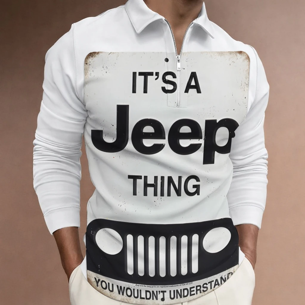 Cross-border foreign trade JEEP 3D digital printing. Casual retro style, color contrast. Men's collarless long-sleeved POLO shir
Cross-border foreign trade JEEP 3D digital printing. Casual retro style, color contrast. Men's collarless long-sleeved POLO shir