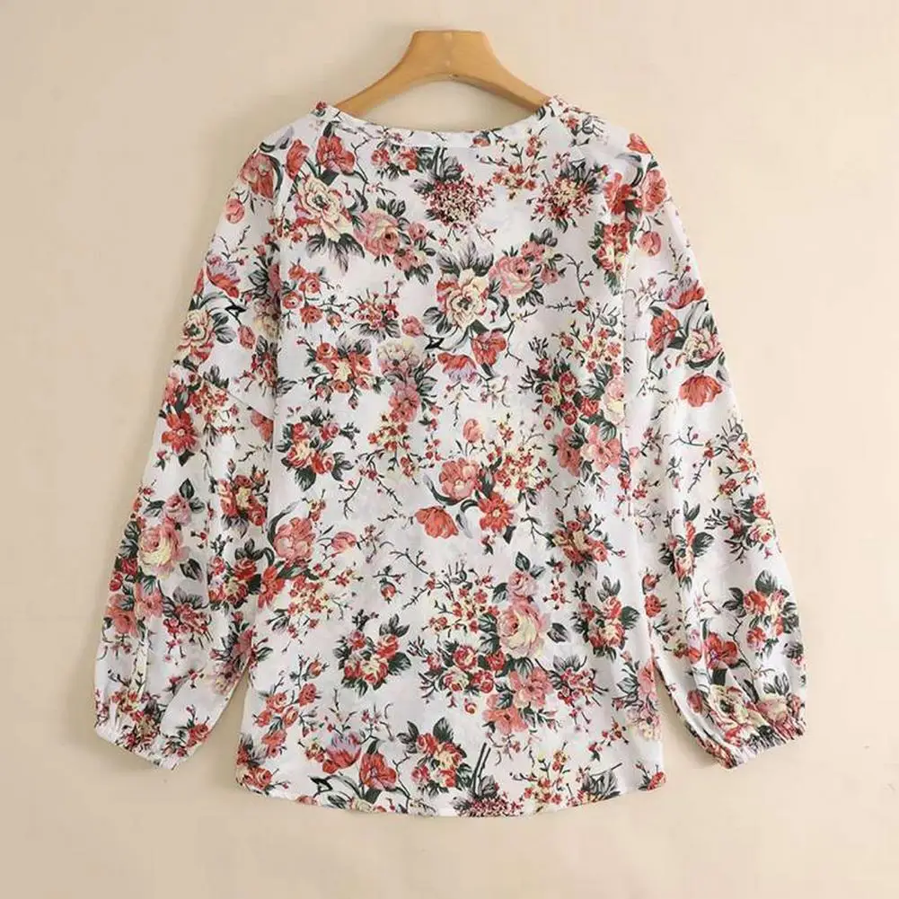 Lady Loose Top Bohemian Floral Print V Neck Spring Shirt for Women with Elegant Lantern Sleeves Soft Loose Fit Mid Length Lady
Lady Loose Top Bohemian Floral Print V Neck Spring Shirt for Women with Elegant Lantern Sleeves Soft Loose Fit Mid Length Lady