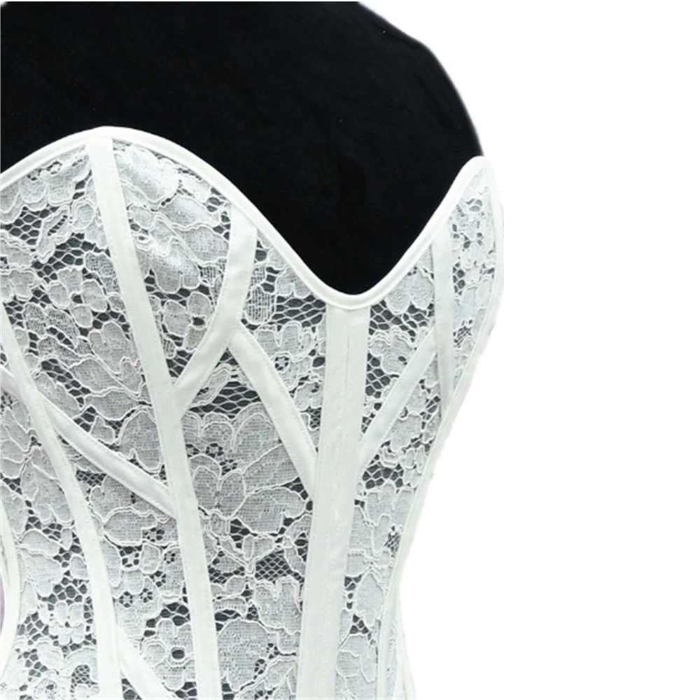 Women Mesh Lace Corset Bustier Vintage Lace Up Boned Bodice Push Up Breast Sexy fishbone Strapless Crop Tops For Wedding Party
Women Mesh Lace Corset Bustier Vintage Lace Up Boned Bodice Push Up Breast Sexy fishbone Strapless Crop Tops For Wedding Party