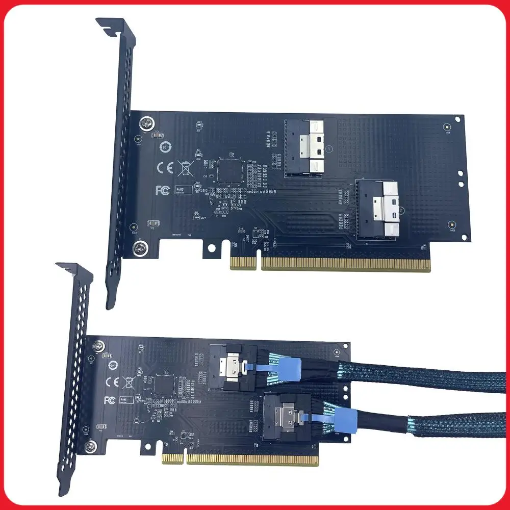 SlimSAS 4.0 To PCIe Expansion Card 24Gb/s Transfer Anti-Interference SAS Cable SFF-8654 8i PCIe Split Adapter
SlimSAS 4.0 To PCIe Expansion Card 24Gb/s Transfer Anti-Interference SAS Cable SFF-8654 8i PCIe Split Adapter