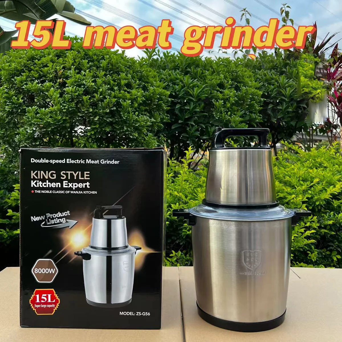 Бытовая мясорубка из нержавеющей стали, 15 л, многофункциональный кухонный комбайн, мясорубка большой емкости, мясорубка высокой мощности
Бытовая мясорубка из нержавеющей стали, 15 л, многофункциональный кухонный комбайн, мясорубка большой емкости, мясорубка высокой мощности