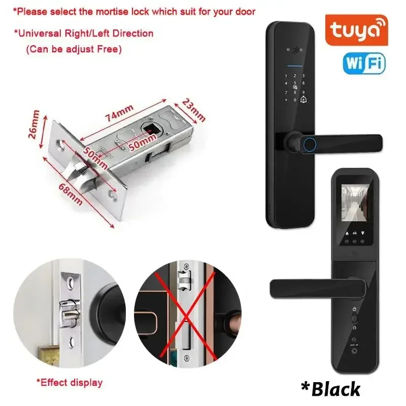 Top! Tuya Wifi Digital Electronic Smart Door Lock With Biometric Camera Fingerprint Smart Card Password Key Unlock
Top! Tuya Wifi Digital Electronic Smart Door Lock With Biometric Camera Fingerprint Smart Card Password Key Unlock