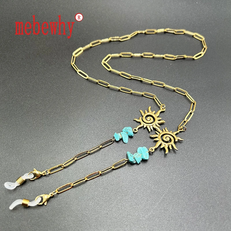 Stainless Steel Eyeglass Chain Sun Pendant Natural Stone Fashion Eyewear Jewelry Accessories for Women Original Design
Stainless Steel Eyeglass Chain Sun Pendant Natural Stone Fashion Eyewear Jewelry Accessories for Women Original Design
