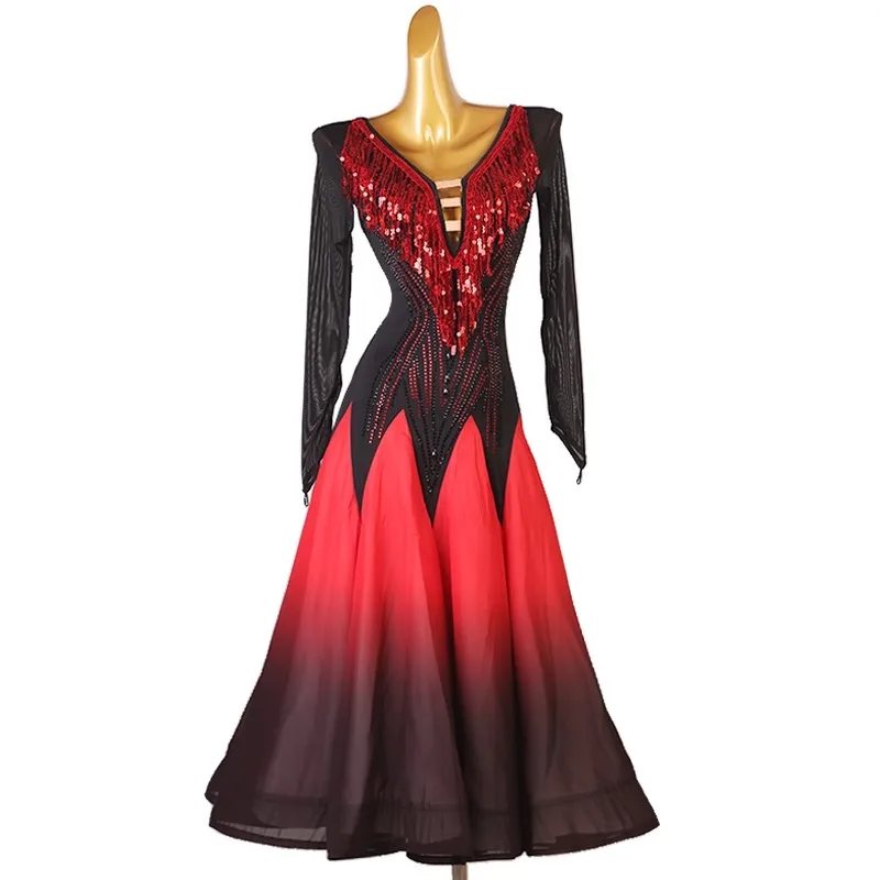 New Gradient Color Professional Moden Dance Dress Women's Standard Ballroom Customize Size Clothes Practice Wear Luit Customized
New Gradient Color Professional Moden Dance Dress Women's Standard Ballroom Customize Size Clothes Practice Wear Luit Customized