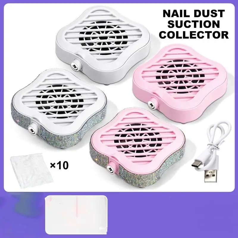 Nail Dust Collector With Rhinestones And 10 Filter Pad, Powerful Vacuum Fan, Stepless Control Knob, Ideal For Acrylic Nail Salon
Nail Dust Collector With Rhinestones And 10 Filter Pad, Powerful Vacuum Fan, Stepless Control Knob, Ideal For Acrylic Nail Salon