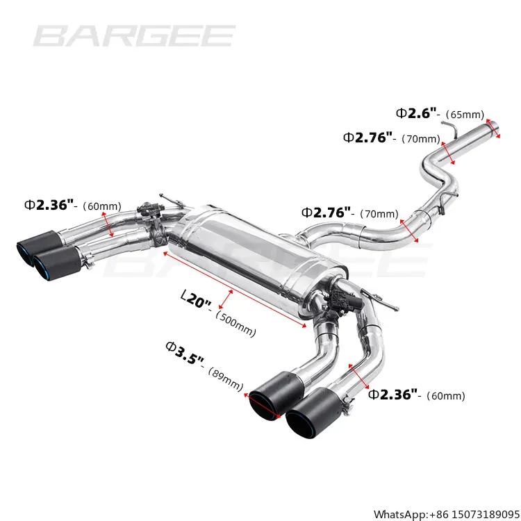 Bargee Car Valvetronic Exhaust Catback System with Remote Control for S3 8P 2014UP 2.0T Exhaust Valvetronic Catback System
Bargee Car Valvetronic Exhaust Catback System with Remote Control for S3 8P 2014UP 2.0T Exhaust Valvetronic Catback System